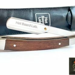 Promo 😀 Het Baard Lab. Premium Shavette (incl. Derby Premium Scheermesjes & Etui) - Klassiek Scheermes - Barbiersmes - Open Scheermes - Hout - Rozenhout 🔔