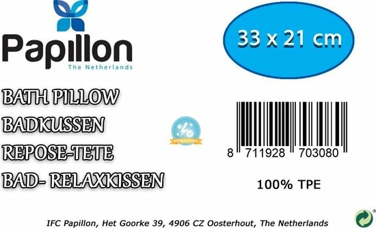 Flash-uitverkoop π IFC Papillon Papillon Badkussen Voor In Bad - Met 40 Zuignappen - Wit 𧨠2 Flash-uitverkoop π IFC Papillon Papillon Badkussen Voor In Bad - Met 40 Zuignappen - Wit 𧨠- Afbeelding 2