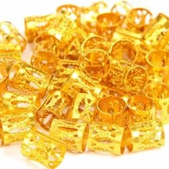 Beste Pirce ⭐ Merkloos Set Van 50 Dreadlock Kralen! - Vlechten - Rasta Haar Ringen - Extension Kralen Beads - Braids - Goud - 50 Stuks 😍