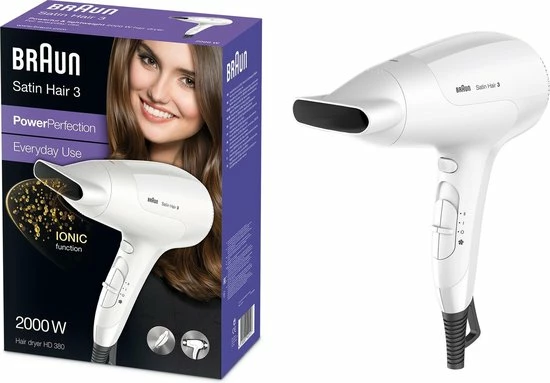 Gloednieuw 😍 Braun Satin Hair 3 PowerPerfection HD380 – Haardroger 👏 7 Gloednieuw 😍 Braun Satin Hair 3 PowerPerfection HD380 – Haardroger 👏 - Afbeelding 7