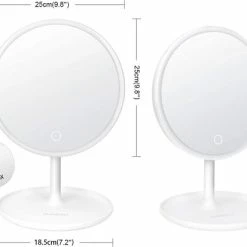 Top 10 🧨 Merkloos Deweisn Verlichte Make-upspiegel, LED-kaptafelspiegel Met Afneembare Houder, Make-upspiegel Met 10x Vergroting, Slimme Schakelaar En USB-oplader, Draagbaar 90° Draaibaar 😍 -BRAUN Shop 550x413