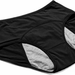 Goedkoop โ Merkloos Lekvrije Menstruatie Ondergoed Slipje - L (period Panties) - Zwarte Onderbroek Met Absorptie ๐