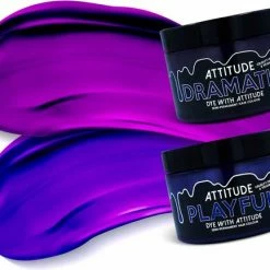 Hete verkoop 😀 Attitude Hairdye Attitude Hair Dye Semi Permanente Haarverf ROYAL BLOOD Duo Combi Set 2 Potjes Haarverf Paars ❤️