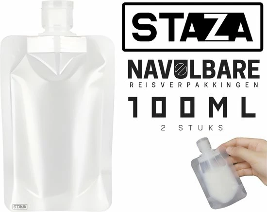 Promo βοΈ Staza® Navulbare Siliconen Reisflesjes – 2 Stuks - Reisflacons Voor π Handbagage & Travel - 100ml π 1 Promo βοΈ Staza® Navulbare Siliconen Reisflesjes – 2 Stuks - Reisflacons Voor π Handbagage & Travel - 100ml π
