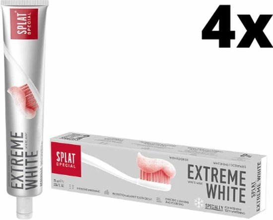 Promo 🌟 Splat Special Extreme White Tandpasta - 4 X 75 Ml - Voordeelverpakking 🔔 1 Promo 🌟 Splat Special Extreme White Tandpasta - 4 X 75 Ml - Voordeelverpakking 🔔