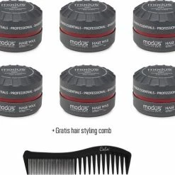 Promo 😀 Modus Hair Styling Wax Grey 6 Stuks + Gratis Styling Comb 👍