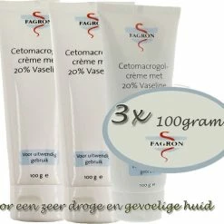 Aanbiedingen 🔥 -Fagron- Cetomacrogolcrème Met 20 % Vaseline - Bij Droge Huid - 3x 100gram 🔔