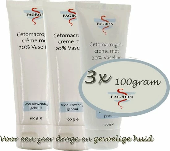 Aanbiedingen π₯ -Fagron- Cetomacrogolcrème Met 20 % Vaseline - Bij Droge Huid - 3x 100gram π 1 Aanbiedingen π₯ -Fagron- Cetomacrogolcrème Met 20 % Vaseline - Bij Droge Huid - 3x 100gram π