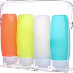 Aanbiedingen 🎁 STARMAN Reisflesjes Set - Inclusief Toilettas - Siliconen - Reisflacons - 👜 Handbagage - 100ml - 4 Stuks ⭐