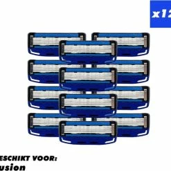 Nieuw 🎁 Merkloos Universele Scheermes – Geschikt Voor Gillette Fusion – 5 Blade – 12 Stuks - Blauw 😀