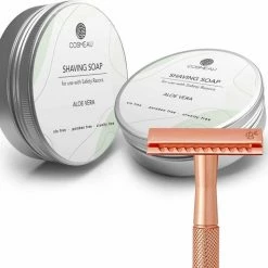 Aanbiedingen 😍 Cosmeau Scheerzeep Aloe Vera XL Voor Safety Razors Voor Vrouwen - Glad En Irritatievrij Scheren - Shaving Soap Bar Cosmo Cosmeo 👏
