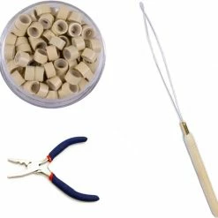 Beste deal 🥰 Merkloos Combo_Microring Met Silicone 100 Stuks_ Bevat [microring Met Silicone Kleur Blond + Microring Loop + Microring Inzettang] ❤️