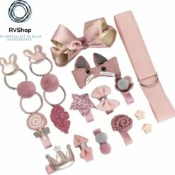 Beste Verkoop 💯 RVShop Roze Haarclips Set - 18 Stuks - Haarsieraad - Glitter - Bling Bling - Roze - Haarspelden - Haarknip - Haarclip - Haarelastiekjes - Elastiek - Dames Meisjes Kinderen - Haaraccessoires - Gratis Verzending 👍