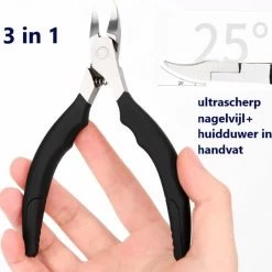 Beste deal 😉 Medies - Multifunctionele Nageltang Met Huidduwer En Dubbelzijdige Nagelvijl | Nageltang Voor Harde Teennagels | Nagelknipper | Nagelschaar | Ingegroeide Nagels | Huidduwer | Nagelvijl - Zachte Anti Slip Handvaten - 3 In 1 😀