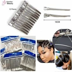 Aanbiedingen 😀 Merkloos Kappers Haarklemmen | Haarclips Zilver | Grote Haarklem | Stevige Platbek Haarklem | Professionele Haarklemmen | Afdeelklem | Hair Clips | 12x ✨