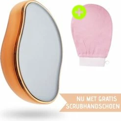 Promo 🔔 Skinnables Crystal Hair Removal - Crystal Hair Eraser - Scrubi - Bleame - Kristalpad - Pijnloos Ontharen - Inclusief GRATIS Scrubhandschoen - Goud - 2022 Versie 🔔