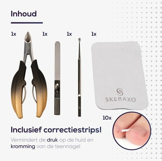 Korting 🔥 Skeraxo® Professionele Pedicureset Nageltang Kalknagel - Met Nagelvijl & Vuil Verwijderaar - Nagelschaar Voor Harde Teennagels – Nagelknipper Ingegroeide Teennagel - Inclusief Teennagel Correctors 😀 8 Korting 🔥 Skeraxo® Professionele Pedicureset Nageltang Kalknagel - Met Nagelvijl & Vuil Verwijderaar - Nagelschaar Voor Harde Teennagels – Nagelknipper Ingegroeide Teennagel - Inclusief Teennagel Correctors 😀 - Afbeelding 8