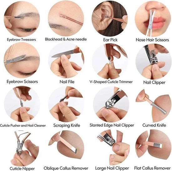 Goedkoopste 🔥 LOUZIR 16 Delig Manicure Set Met Gezichtsmasker- Nagelset -Nagelvijl - Nagelknipper- Nagelschaar - Pincet- Manicureset Met Luxe Etui Voor Nagel 🎁 6 Goedkoopste 🔥 LOUZIR 16 Delig Manicure Set Met Gezichtsmasker- Nagelset -Nagelvijl - Nagelknipper- Nagelschaar - Pincet- Manicureset Met Luxe Etui Voor Nagel 🎁 - Afbeelding 6