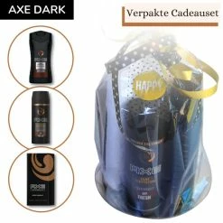 Beste Pirce ❤️ Axe Dark Temptation Cadeau Voor Man - Geschenkset Mannen - 4 Producten - Deodorant ● Douchegel ● Aftershave ● Handdoek Gezicht - Cadeau Compleet 🎁