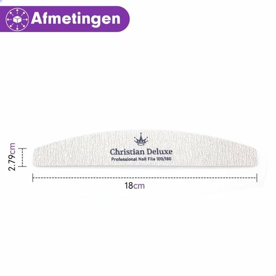 Korting π Christian Deluxe Professionele Nagelvijlen - 100/180 Grit - Nagelvijl Set Van 25 Stuks Voor Acryl En Gelnagels βοΈ 2 Korting π Christian Deluxe Professionele Nagelvijlen - 100/180 Grit - Nagelvijl Set Van 25 Stuks Voor Acryl En Gelnagels βοΈ - Afbeelding 2
