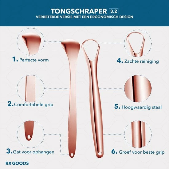Goedkoopste ๐งจ RX Goods Rosé Gouden Tongschraper Voor Mondverzorging – 4 Stuks – Duurzaam & Herbruikbaar ๐ 5 Goedkoopste ๐งจ RX Goods Rosé Gouden Tongschraper Voor Mondverzorging – 4 Stuks – Duurzaam & Herbruikbaar ๐ - Afbeelding 5