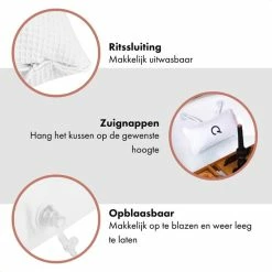 Goedkoopste 🎁 QUVIO Opblaasbaar Badkussen - Nekkussen Voor In Bad - Badkussen Met Zuignappen - Wit - Relaxen In Bad - Hoofdsteun Kussen Met Antislip - Ideale Ontspanning Voor Het Hoofd En Nek 🧨 -BRAUN Shop 550x550 367