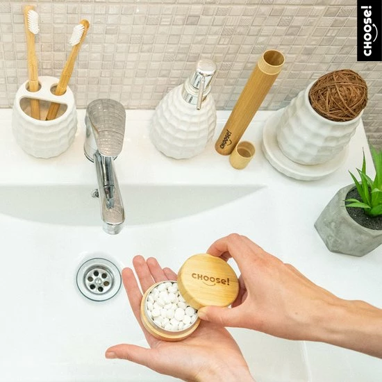 Beste Verkoop 💯 Choose! CHOOSE Tandpasta Tabletten Met Bamboe Refill Pot - 180 Tabletten - Starter Box - Duurzaam - Aanbevolen Door Tandartsen - Zero Waste - Vegan - Fluoride - Ecologisch Verantwoord ⭐ 8 Beste Verkoop 💯 Choose! CHOOSE Tandpasta Tabletten Met Bamboe Refill Pot - 180 Tabletten - Starter Box - Duurzaam - Aanbevolen Door Tandartsen - Zero Waste - Vegan - Fluoride - Ecologisch Verantwoord ⭐ - Afbeelding 8
