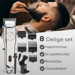 Beste Verkoop 👍 Shinon Haartrimmer - Tondeuse Mannen - Multifunctionele Tondeuse Set - Tondeuse Hoofdhaar - Roestvrij Staal - Scheerapparaat - Trimmer Mannen - LED-scherm - Zilver 😉
