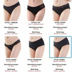 Goedkoopste 😀 Bamboozy Menstruatie Ondergoed Hipster Naadloos 4-laags Emma Maat XL 42-44 Zwart Period Underwear Duurzaam Menstrueren Incontinentie Zero Waste 🛒 -BRAUN Shop 550x566 10