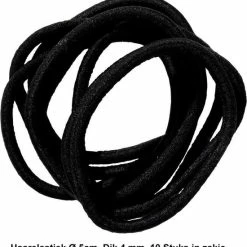 Beste deal ⭐ Rojafit Haarelastiekjes – Ø 5 Cm. / 4 Mm. Dik - 10 Stuks – Zwart ❤️