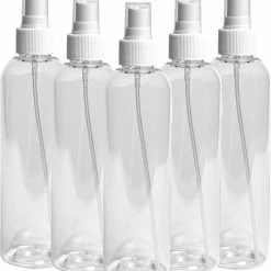 Goedkoopste ๐ Splashbox Product Support B.V. Lege Plastic Fles 250 Ml PET - Transparant Tall Boston 24 Spray Flesje Met Witte Verstuiver Dop – Navulbaar - 5 Stuks - Leeg ๐