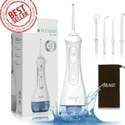 Groothandel ๐ SeaGo Waterflosser - 300ml - Draagbaar - Set - 4 Opzetstukjes - Flosapparaten - Waterpik - Wit ๐ฏ