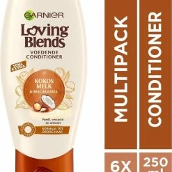 Uitgang 😀 Garnier Loving Blends Conditioner - Kokosmelk & Macadamia - Droog Haar - 6 X 250 Ml - Voordeelverpakking ❤️ -BRAUN Shop 550x615 2