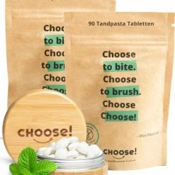 Beste Verkoop ๐ฏ Choose! CHOOSE Tandpasta Tabletten Met Bamboe Refill Pot - 180 Tabletten - Starter Box - Duurzaam - Aanbevolen Door Tandartsen - Zero Waste - Vegan - Fluoride - Ecologisch Verantwoord โญ