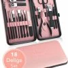 Beste Verkoop 🧨 Manicure Pedicure Set – 18 Delig Rvs Met Etui – Nagelknipper | TrueBenefits 🛒