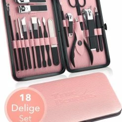 Beste Verkoop ๐งจ Manicure Pedicure Set – 18 Delig Rvs Met Etui – Nagelknipper | TrueBenefits ๐