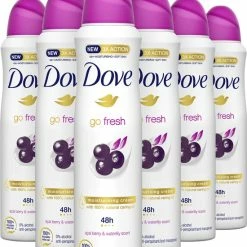 Groothandel ๐ Dove Go Fresh Acai Berry & Waterlily Deodorant Spray Antitranspirant - 6 X 150 Ml - Voordeelverpakking ๐