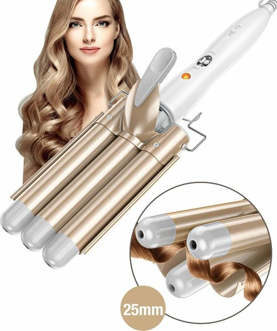 Hete verkoop π Rock&Rose - Golvenkrultang - Keramische Drievoudige Krultang - Wafeltang - Wave Krultang - Haar Stijlen - 45 W - Wit / Beige π 1 Hete verkoop π Rock&Rose - Golvenkrultang - Keramische Drievoudige Krultang - Wafeltang - Wave Krultang - Haar Stijlen - 45 W - Wit / Beige π