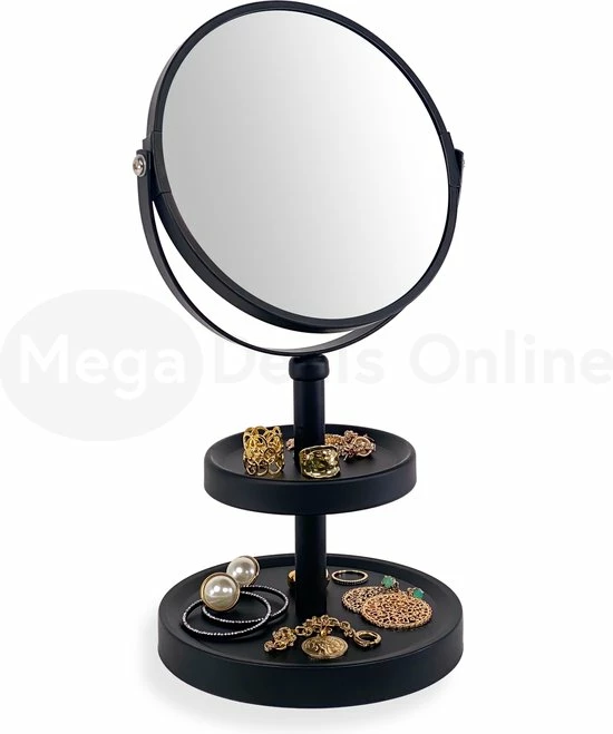 Beste Verkoop π― Merkloos Make-Up Spiegel - Scheerspiegel - Salonspiegel - Incl. Sieraden-rek/Sieraden-display - 3x Vergrotende Werking - Zwart π 4 Beste Verkoop π― Merkloos Make-Up Spiegel - Scheerspiegel - Salonspiegel - Incl. Sieraden-rek/Sieraden-display - 3x Vergrotende Werking - Zwart π - Afbeelding 4