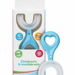 Groothandel 👏 Merkloos 360 Graden U Vormige Baby Tandenborstel - Bijtringen - Zachte Siliconen - Kinderen Tandenborstel - Jongen/Meisje - Blauwe Hart 🛒