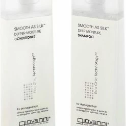 Hete verkoop ✨ Giovanni Cosmetics - Smooth As Silk Hair Care Set - Shampoo & Conditioner Voor Beschadigd Haar 👍