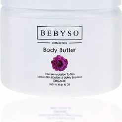 Hete verkoop 🛒 BEBYSO Cosmetics BEBYSO Organic Body Butter - Rozen 300ml. 100% Vegan & Natuurlijke Ingrediënten. Dierproefvrij. 💯