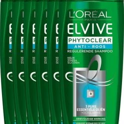 Aanbiedingen 🥰 L’Oréal Paris L'Oréal Paris Elvive Phytoclear Anti Roos Shampoo - 6x 200 Ml - Voordeelverpakking 🥰